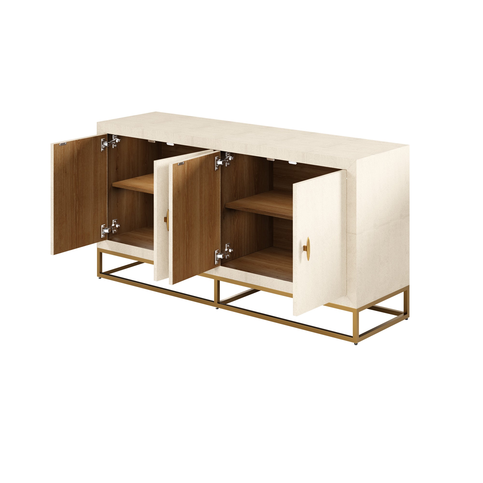 DI Designs Hampton Ivory Shagreen & Gold Sideboard